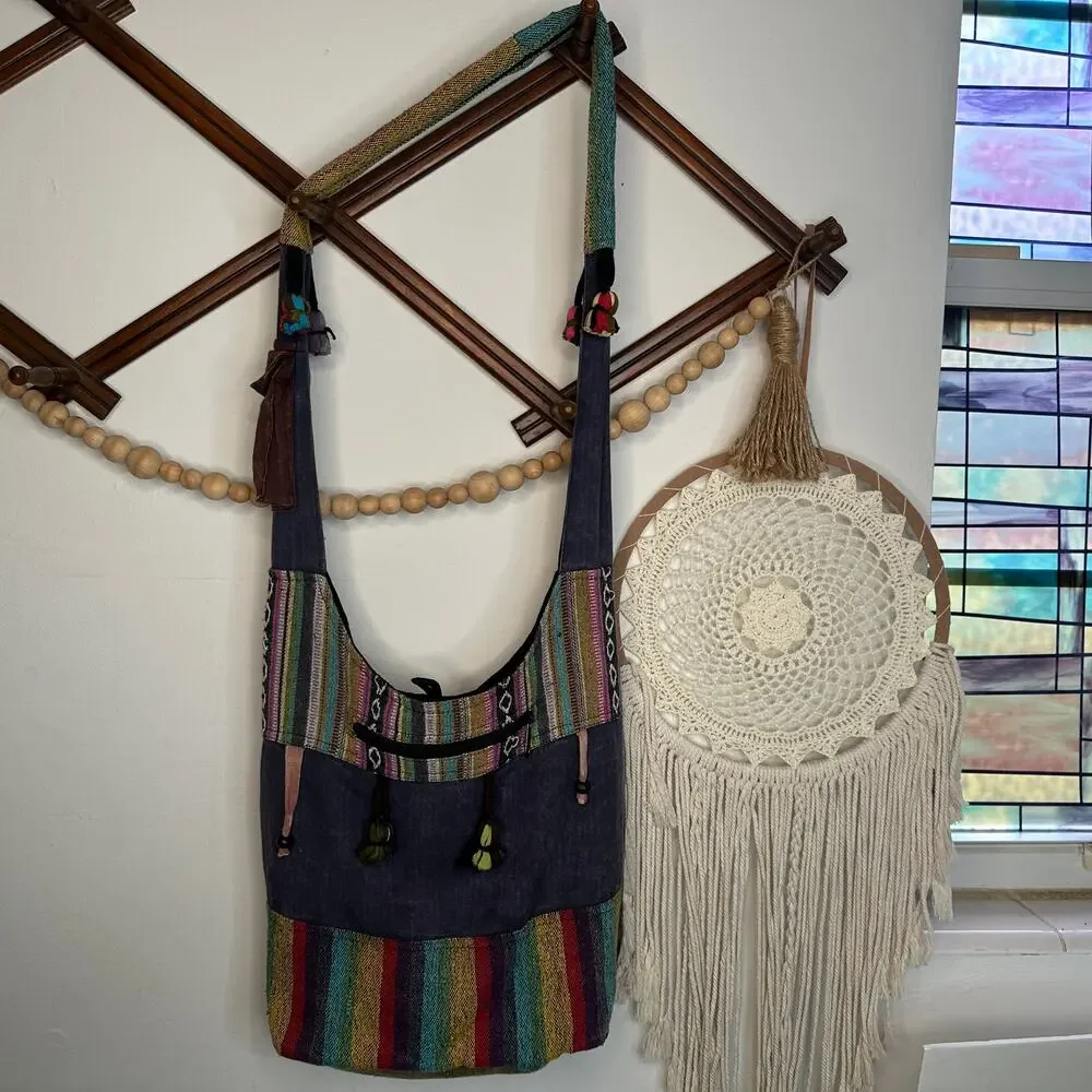 Unbranded Boho Hippie Stripe Crossbody Bag